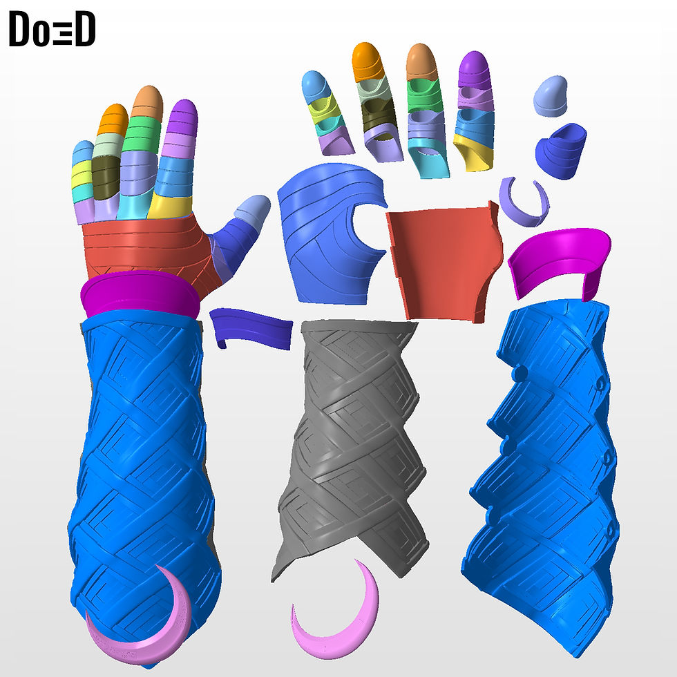 Thumbnail: Moon Knight Gauntlet (Forearm, Glove, Dart) Armors 3D Printable Model #M509