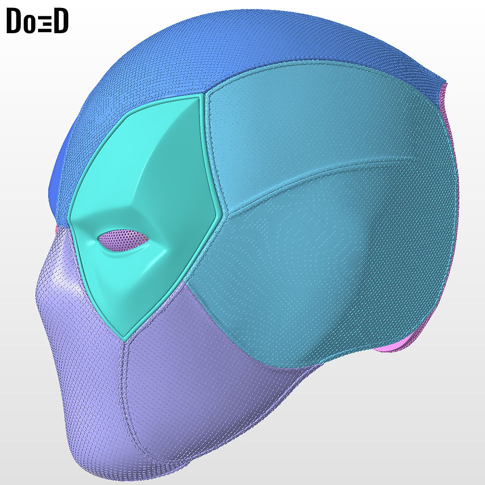 Thumbnail: BatPool Bundle Modular Helmet (Batman Deadpool) 3D Printable Model #B9