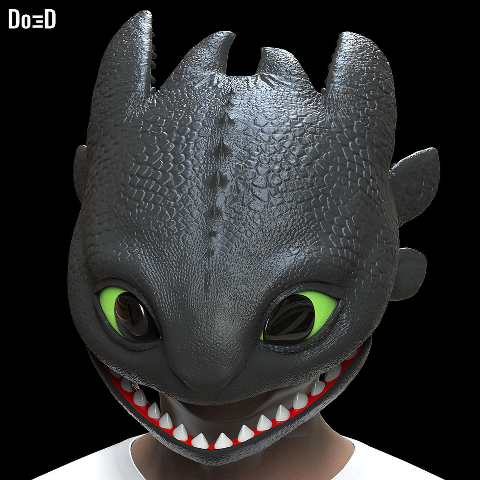 Thumbnail: Toothless Helmet 2025 How to Train Your Dragon 3D Printable Model STL File #T381