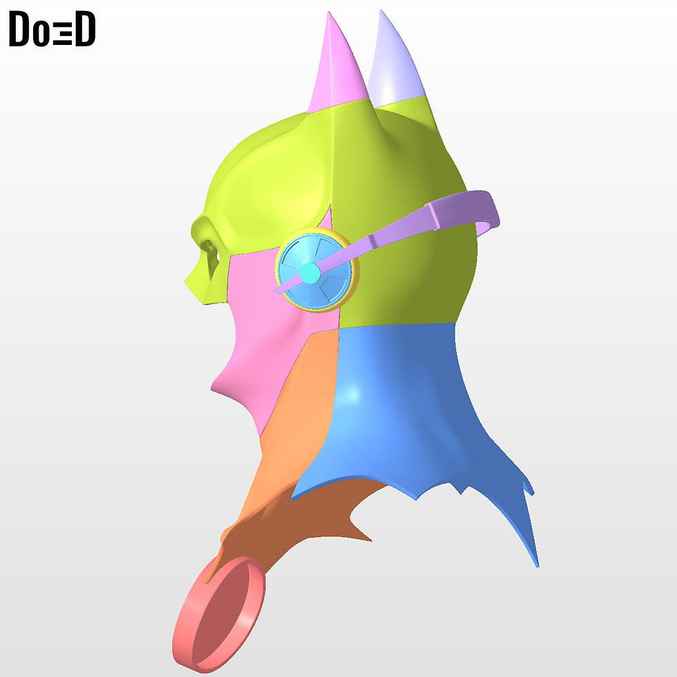 Thumbnail: BatFlash Helmet: Modified Batman Cowl The Flash 2023 3D Printable Model STL #F38