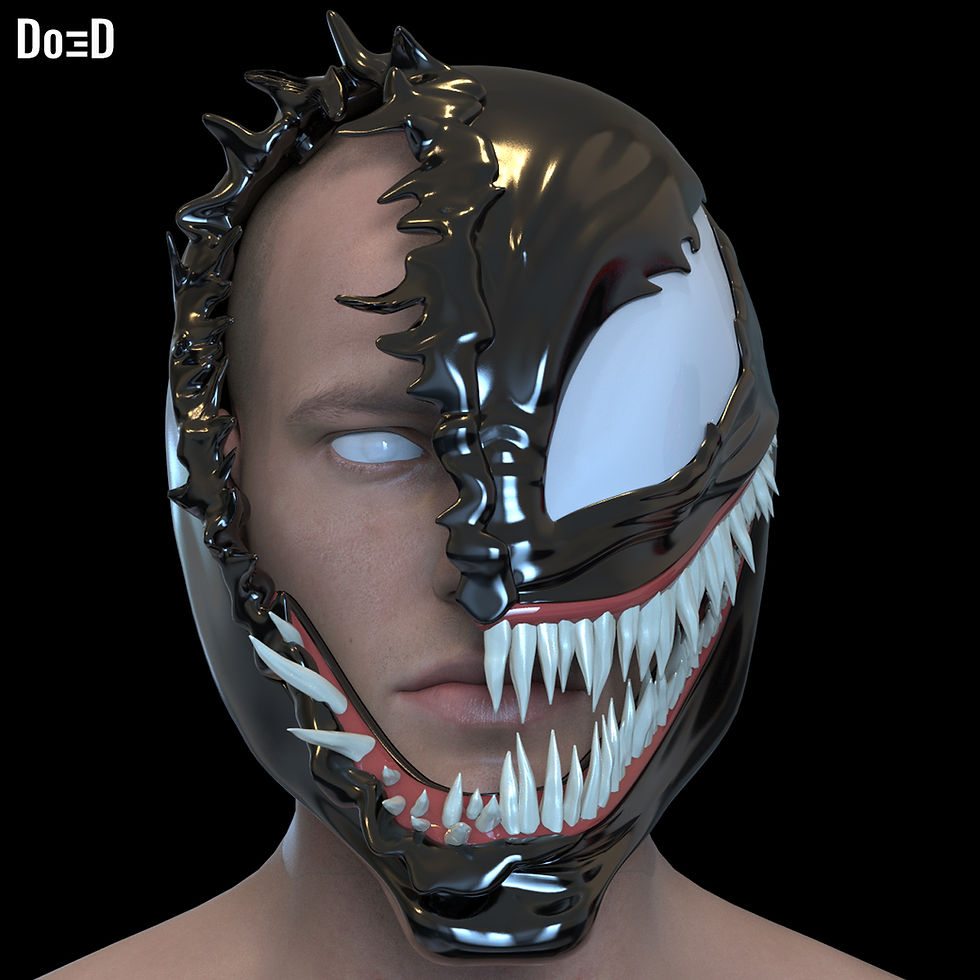 Thumbnail: Swappable Venom Helmet Venomized Iron Man Spider-Man | 3D Printable Model #SV901