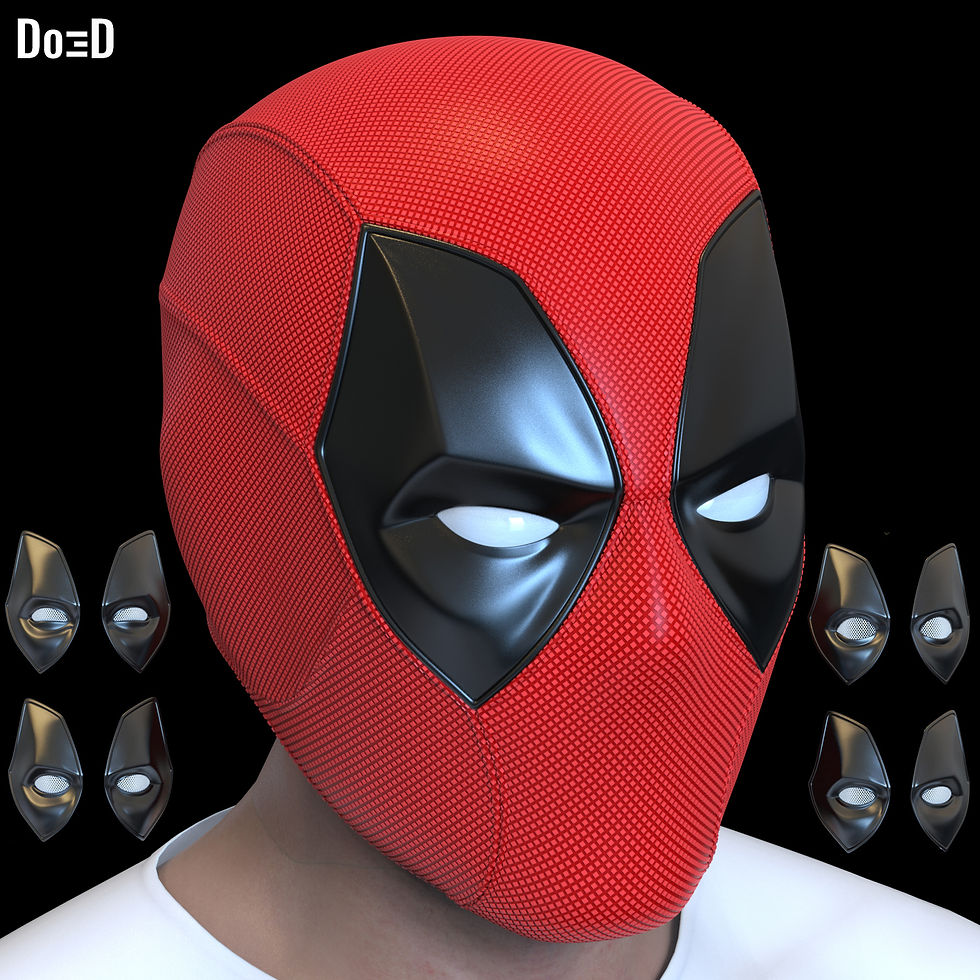 Thumbnail: Batpool 2 Helmet (Batman Deadpool) 3D Printable Model Print File STL #B902