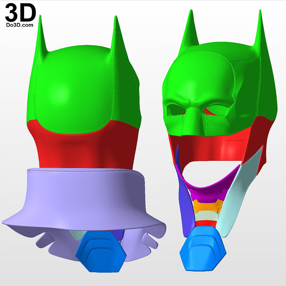 Thumbnail: The Batman Full Set Cowl, Armors, Holster, Utility Belt 3D Printable Model #TB69
