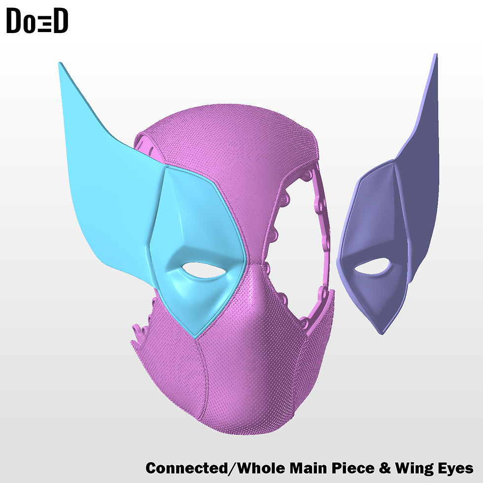 Thumbnail: BatPool Bundle Modular Helmet (Batman Deadpool) 3D Printable Model #B9