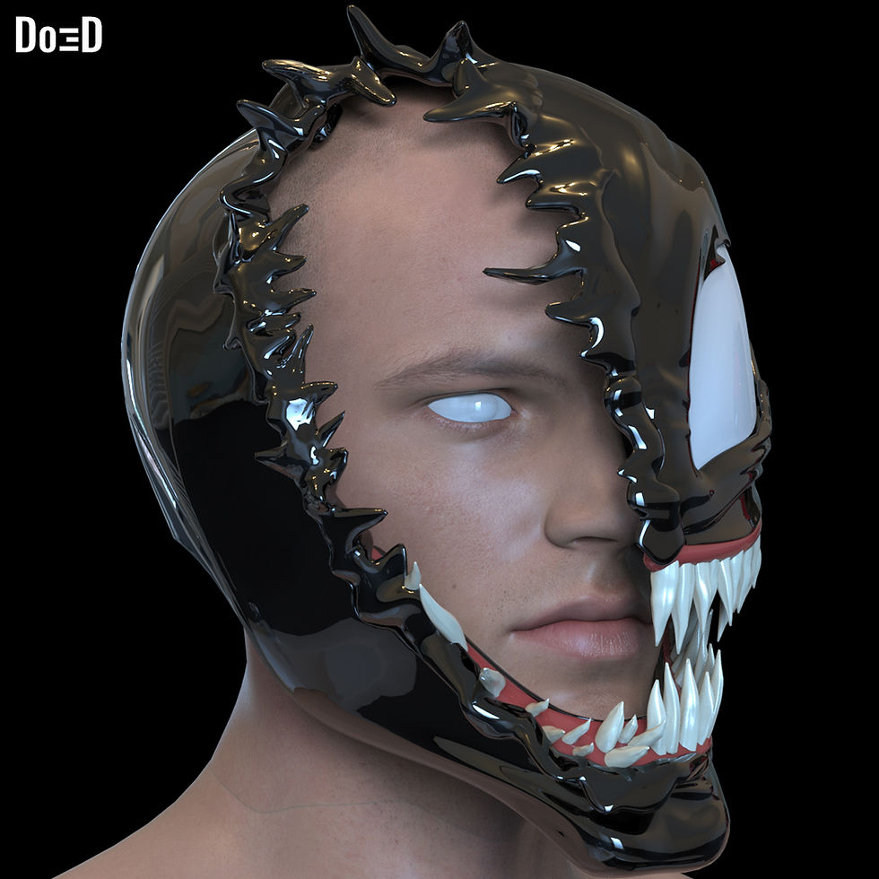 Thumbnail: Swappable Venom Helmet Venomized Iron Man Spider-Man | 3D Printable Model #SV901