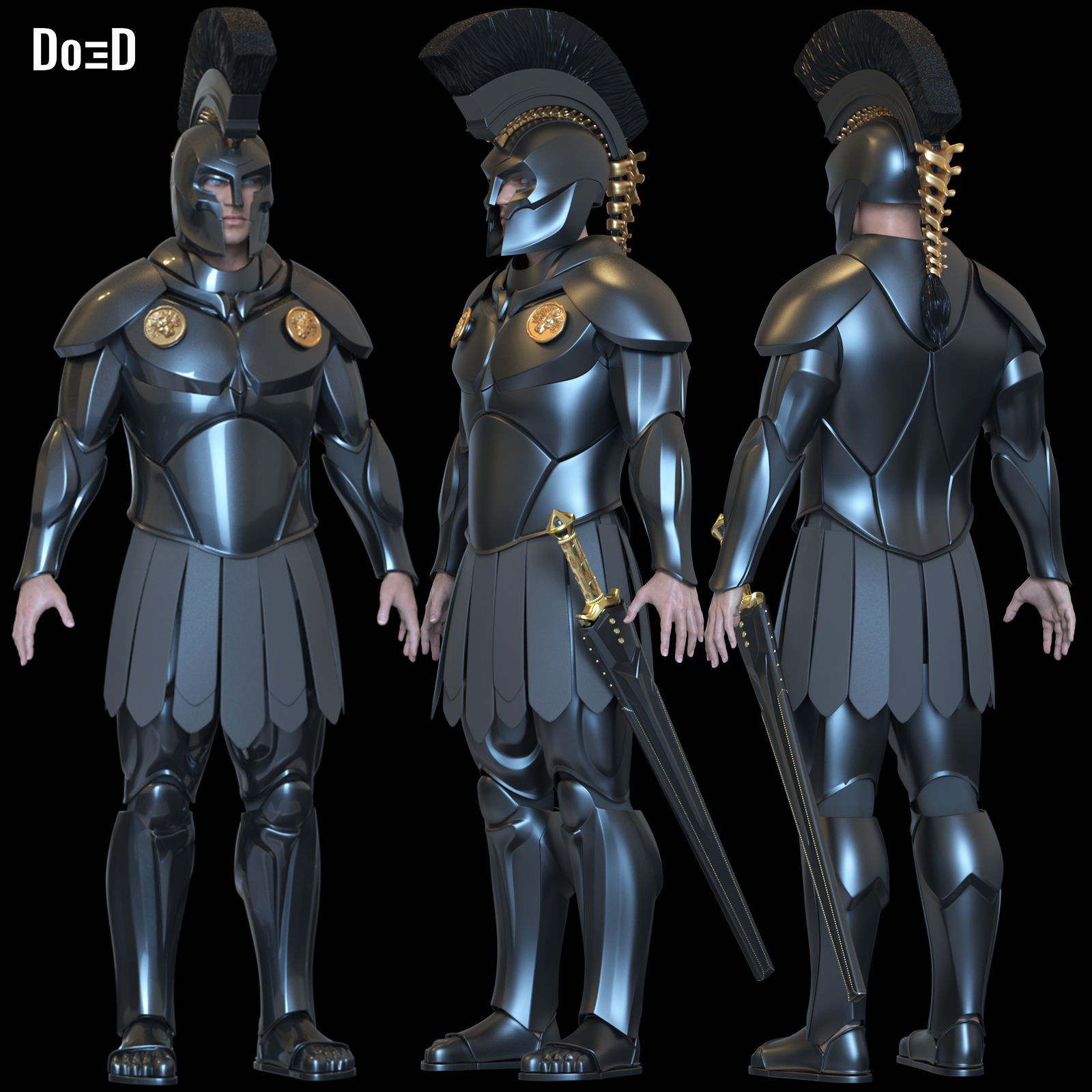 Agamemnon Full Suit: Helmet + Sword + Armors 3D Printable Model STL File #A735