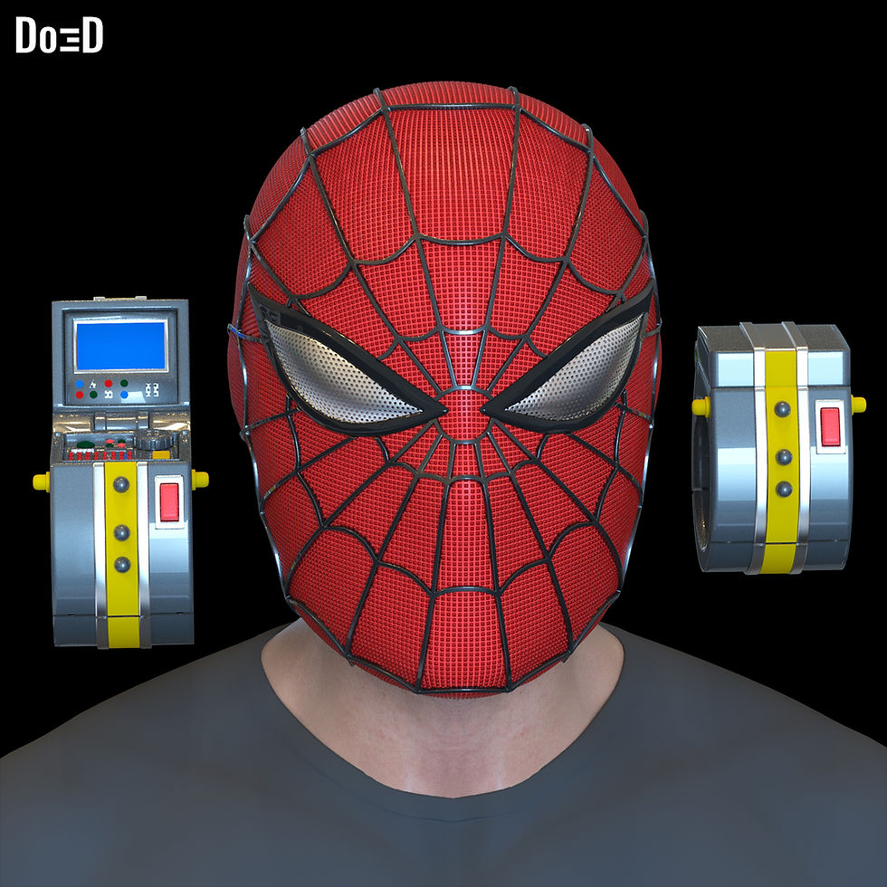 Thumbnail: Bundle: Spider-Man 1978 Japan Helmet + Webshooter Watch Bracer STL #S978