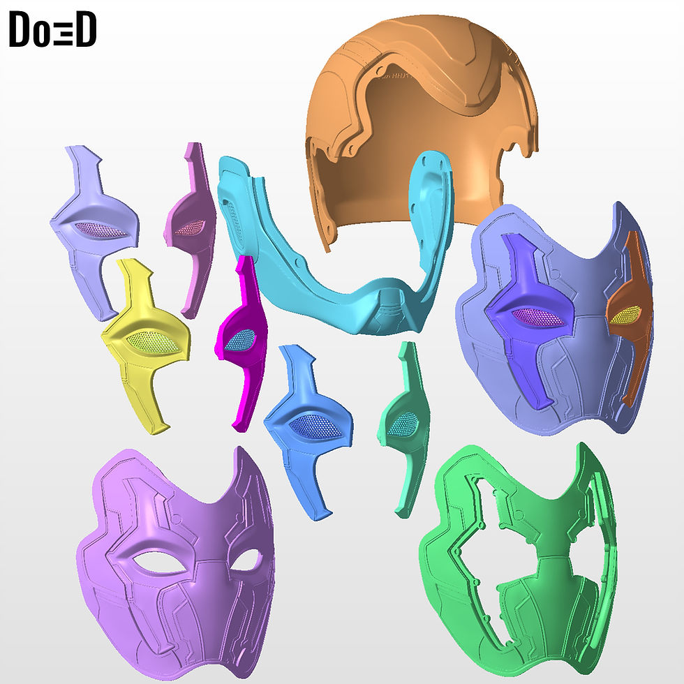 Thumbnail: Blue Beetle Helmet V2 | 3D Printable Model STL File #B42