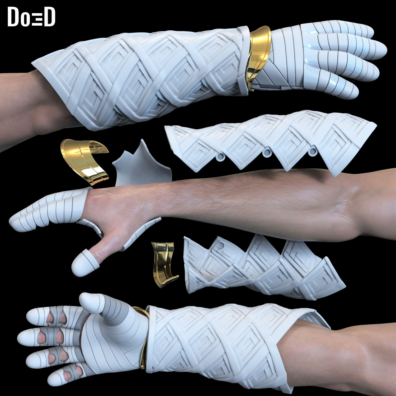 Moon Knight Gauntlet (Forearm, Glove, Dart) Armors 3D Printable Model #M509