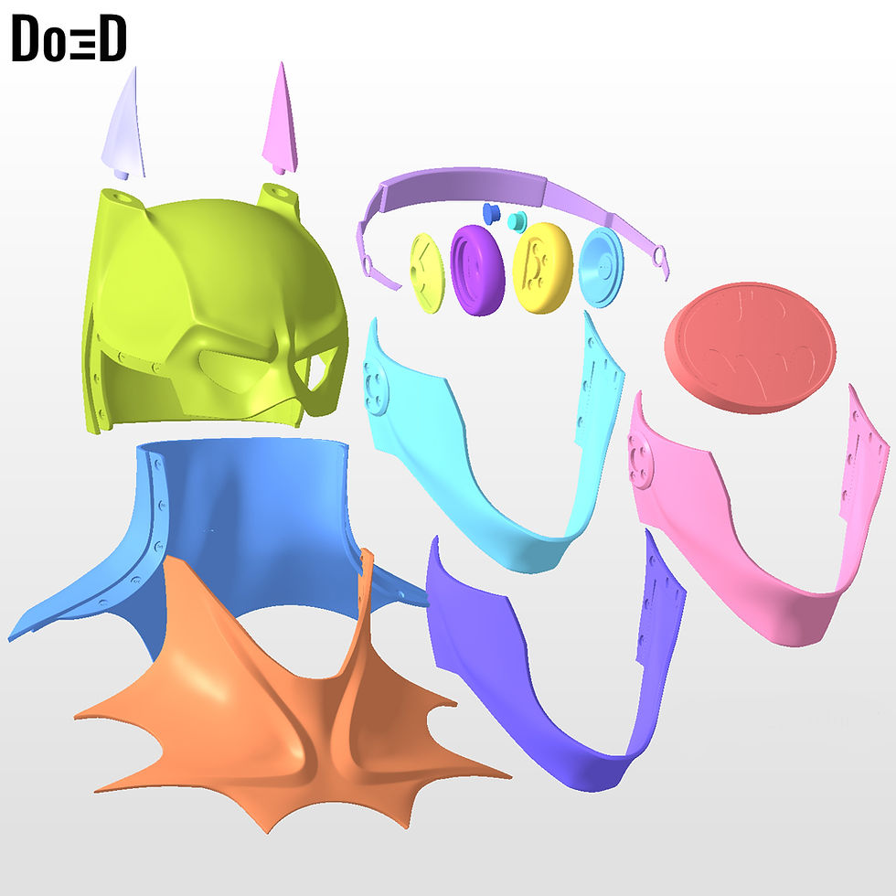 Thumbnail: BatFlash Helmet: Modified Batman Cowl The Flash 2023 3D Printable Model STL #F38
