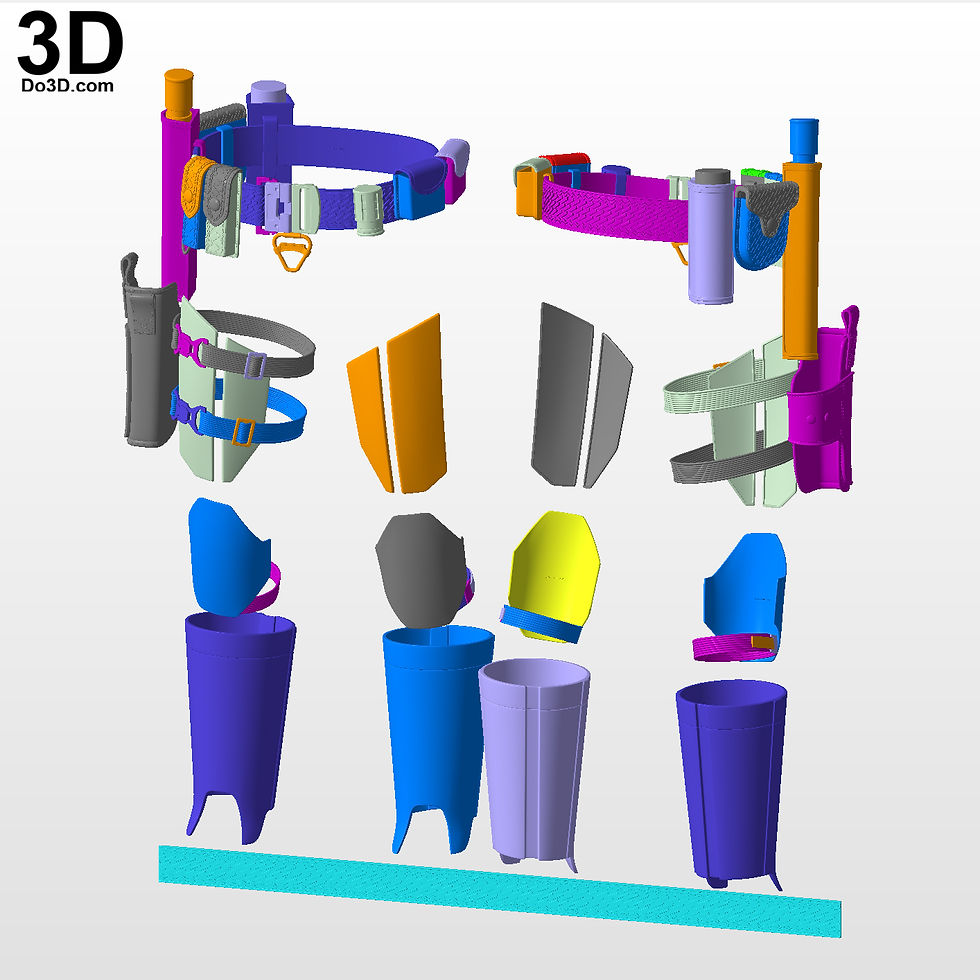 Thumbnail: The Batman Lower Body, Leg Armors, Holster Utility Belt 3D Printable Model #TB68
