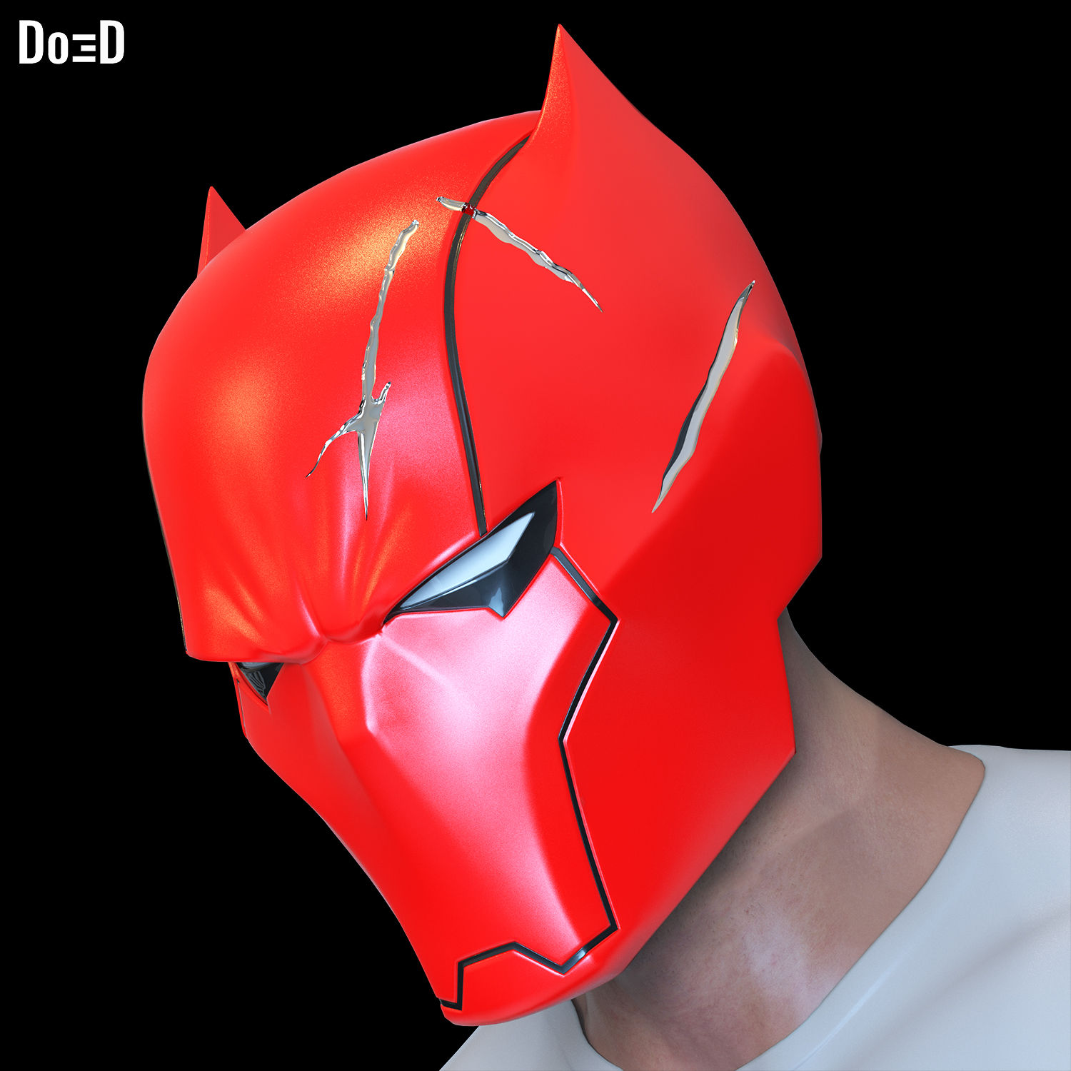 Red Hood Knight Fight Helmet | 3D Printable Model #RK329