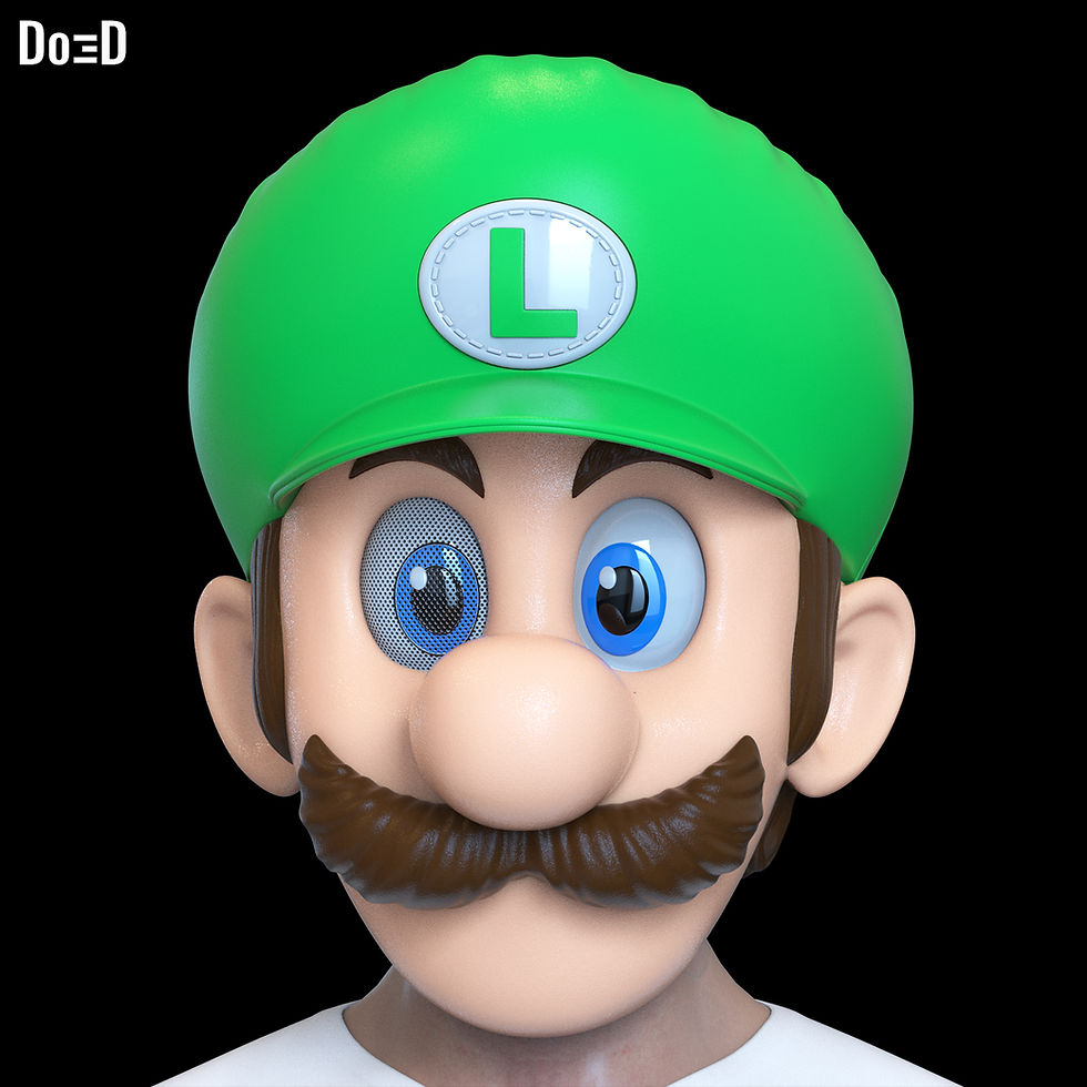 Thumbnail: Luigi Super Mario Movie Helmet | 3D Printable Model #LSM85