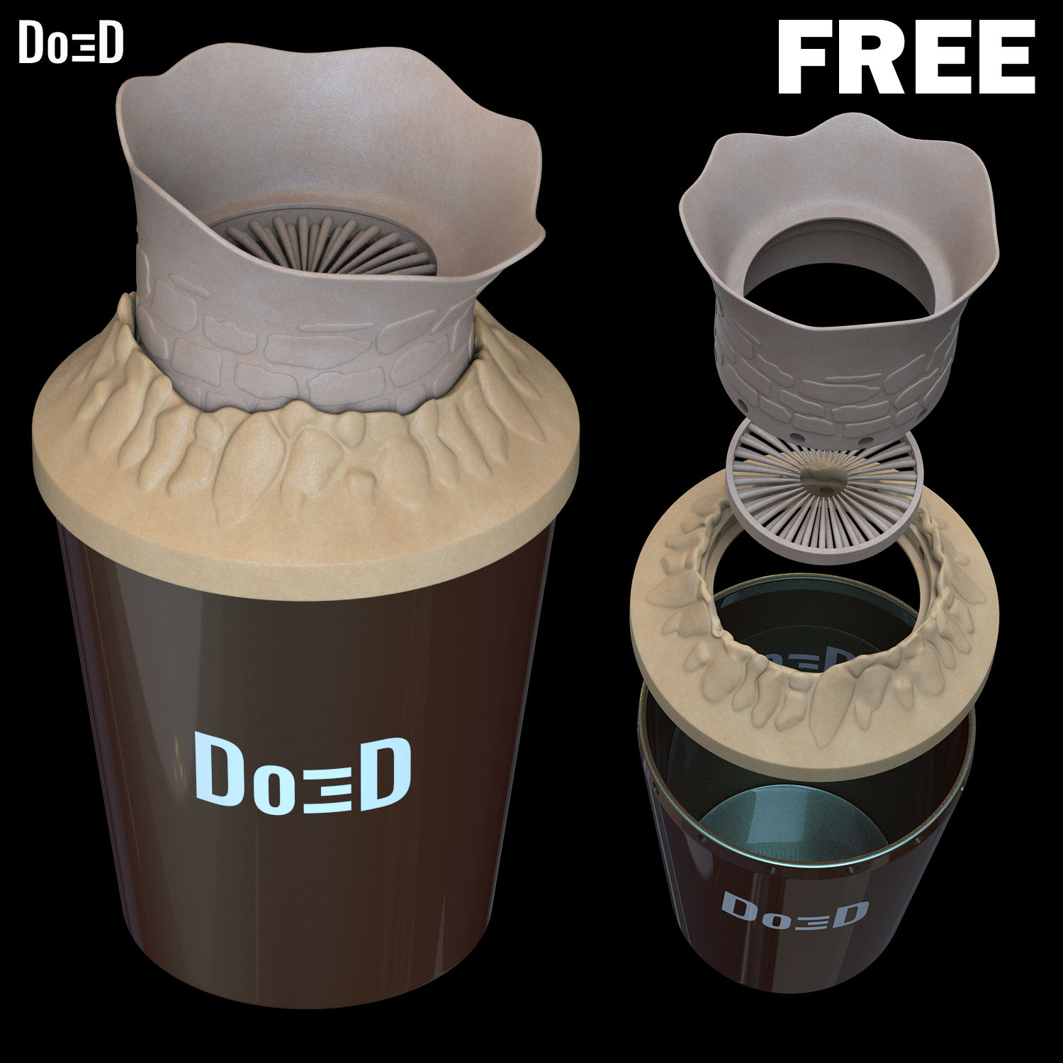 Dune Part 2 Sandworm Shai-Hulud Popcorn Container FREE 3D Printable Model #50163