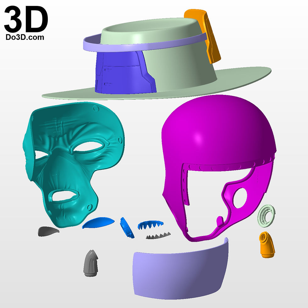 Thumbnail: Cad Bane Hat and Mask Star Wars Helmet | 3D Printable Model STL FILE #CB39