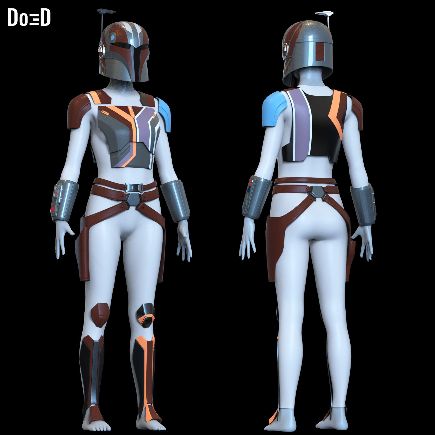 Sabine Wren Mandalorian Full Body Armor Ashoka 3D Printable Model STL File #3UE1