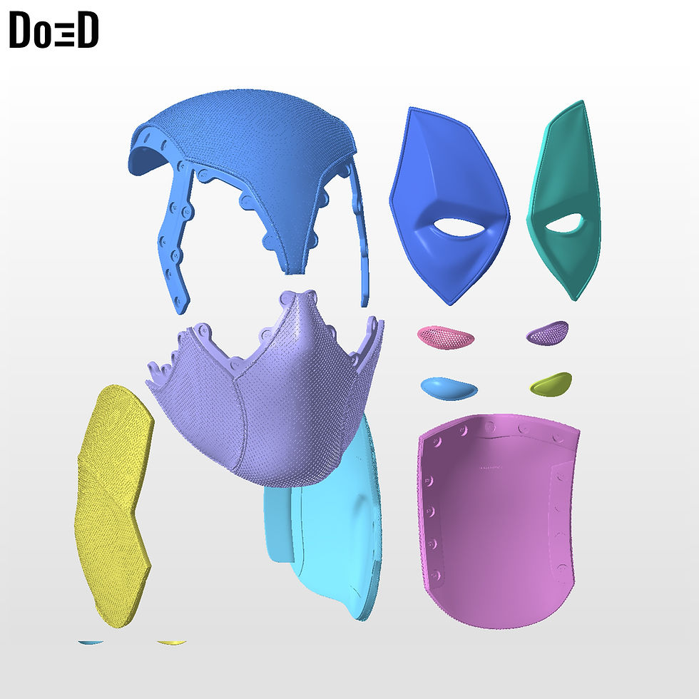 Thumbnail: BatPool Bundle Modular Helmet (Batman Deadpool) 3D Printable Model #B9