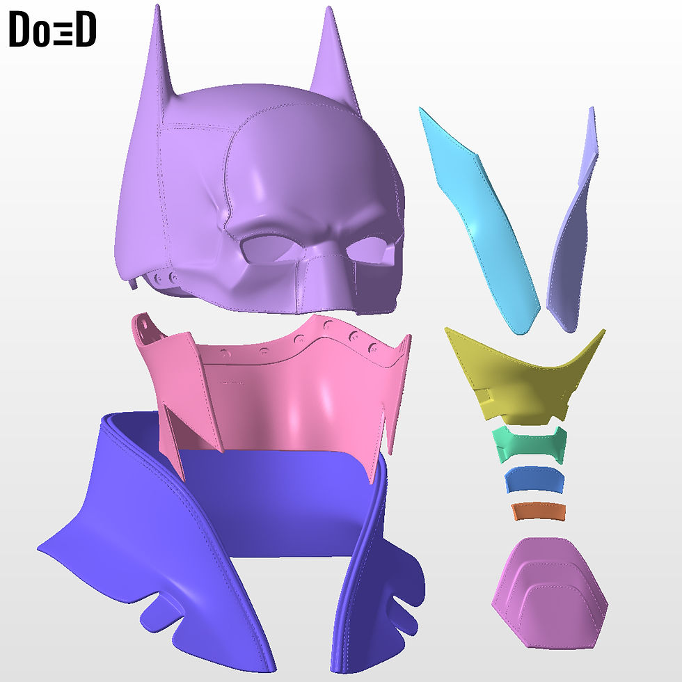 Thumbnail: Batman 2022 Cowl / Robert Pattinson Helmet | 3D Printable Model STL File #B22