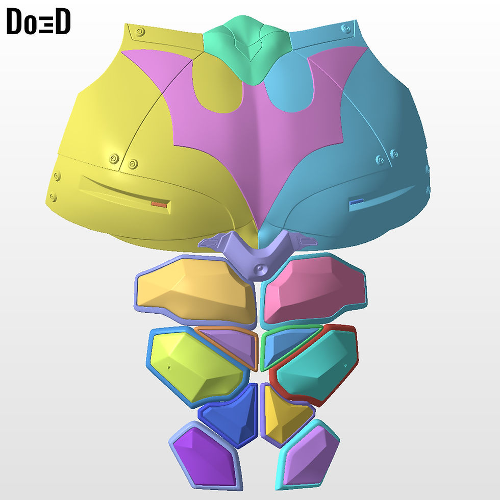 Thumbnail: Red Hood Chest Abs Interchangeable with Batman Beyond | 3DPrintable Model #RHAV1