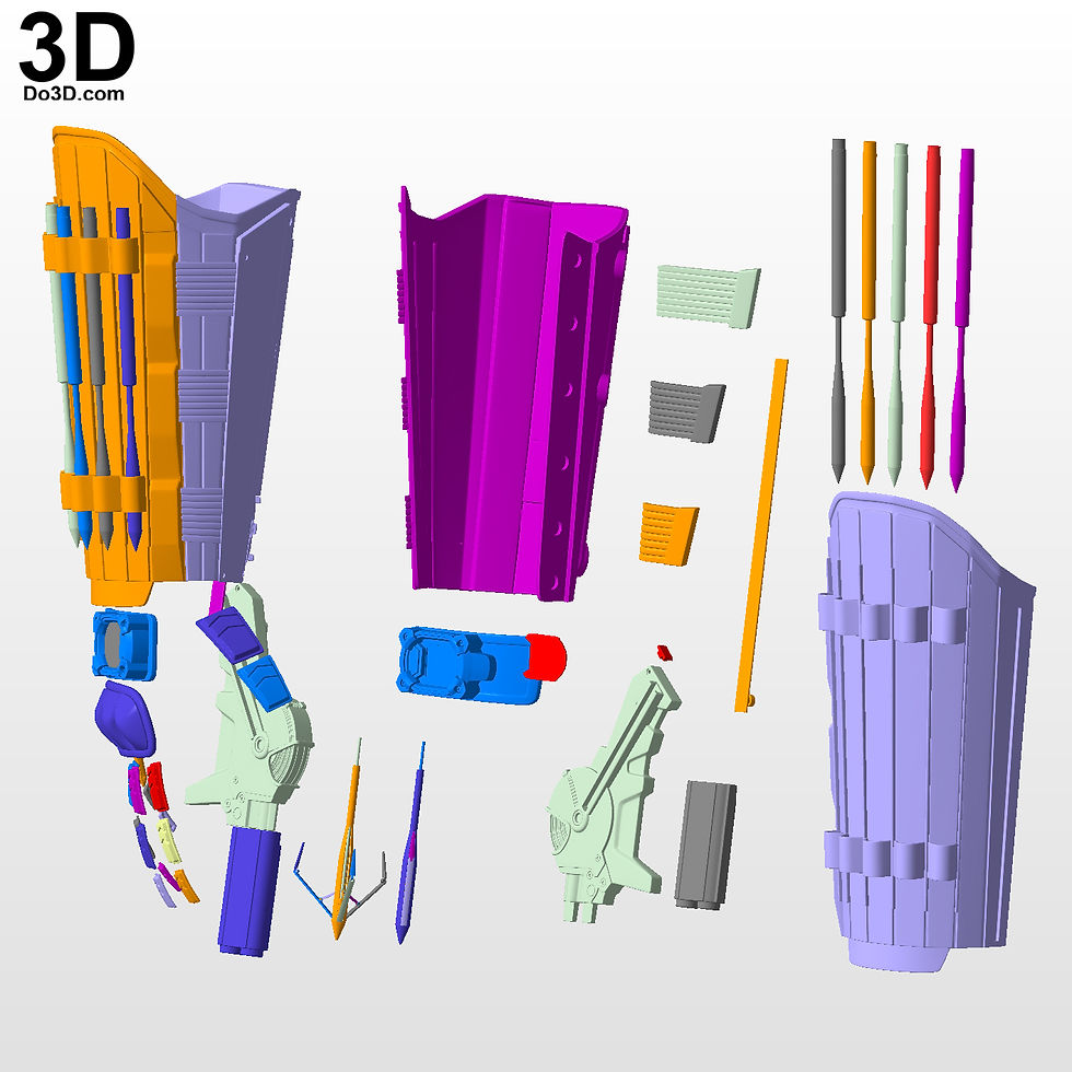 Thumbnail: Batman Gauntlet with grapple gun with hinges and slider 3D Printable Model #TB71