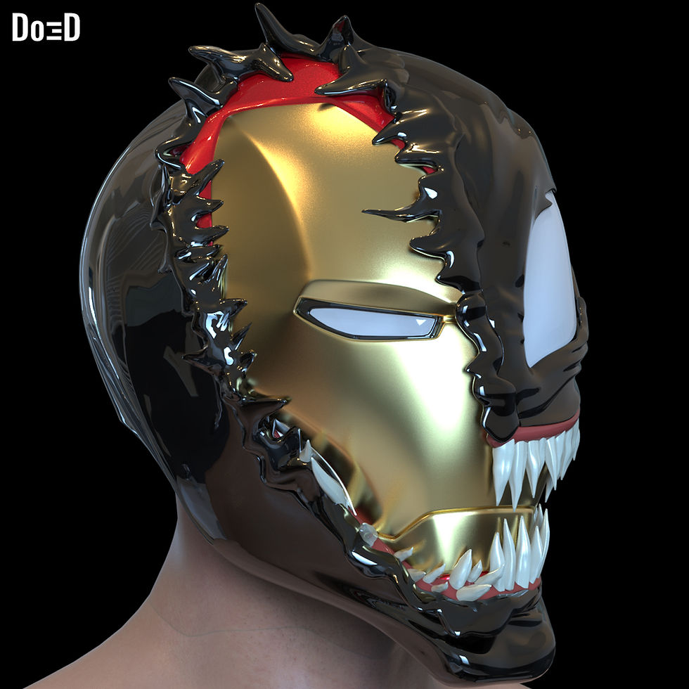 Thumbnail: Swappable Venom Helmet Venomized Iron Man Spider-Man | 3D Printable Model #SV901