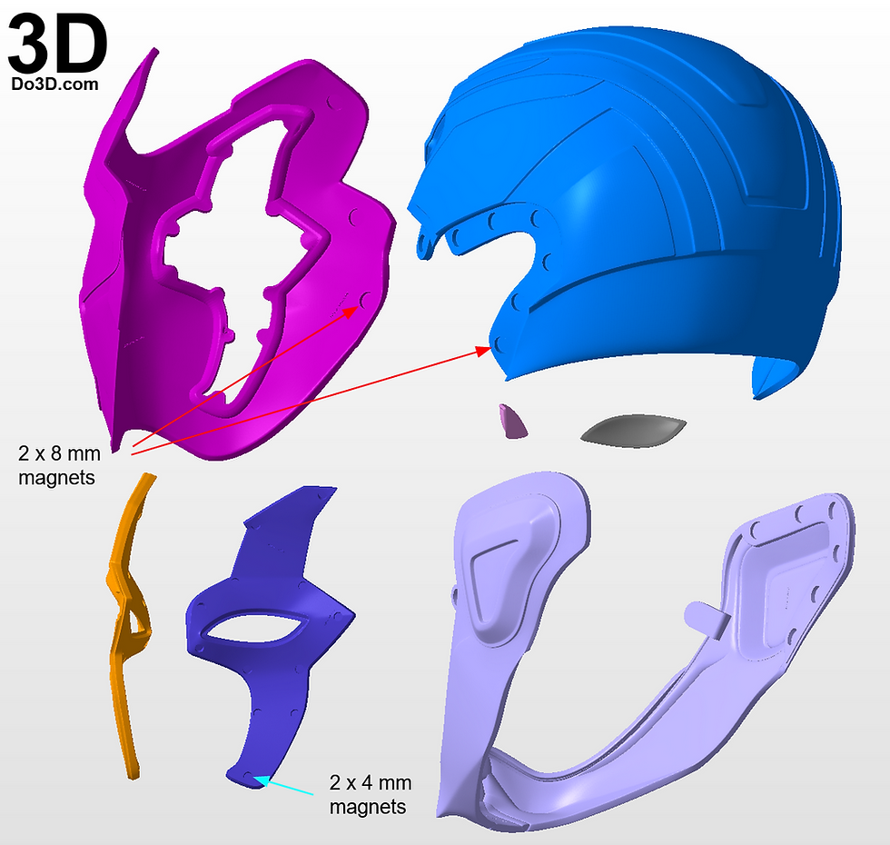 Thumbnail: Beetle Helmet | 3D Printable Model STL File Blue #B991