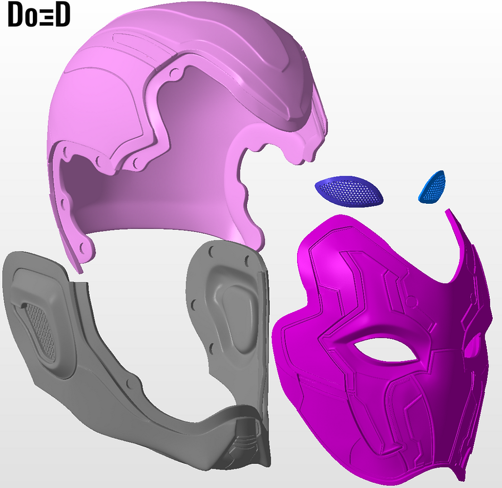 Thumbnail: Blue Beetle Helmet V2 | 3D Printable Model STL File #B42